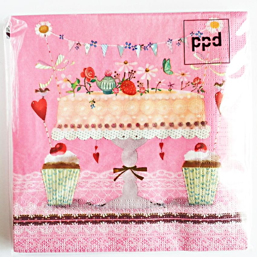 1通4点までメール便可】PPD ラブリーケーキ 10枚入り ペーパーナプキン 
