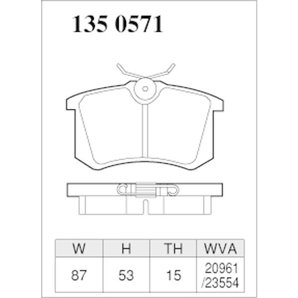 ーツは ディクセル Mタイプ リア左右セット ブレーキパッド メガーヌIV