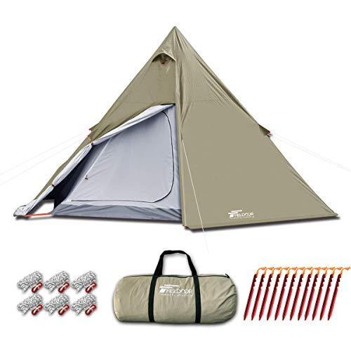 Fieldoor 400 ワンポールテント ポリコットン 400 テント Tc ポリコットン ロープ フルクローズ ペグ メッシュ コンパクト 収納バッグ付 A B07lf6spp9 2529 K T Store