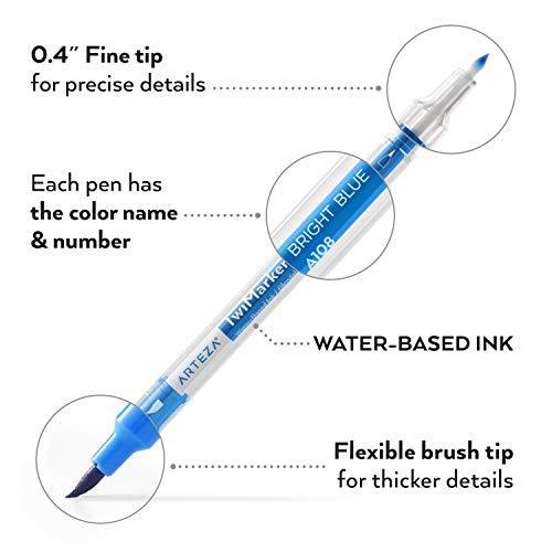 ARTEZA デュアル筆ペン TwiMarker、100色セット、デュアルチップ（ファインチップ+ブラシチップ）スケッチマーカー｜ktstore｜04