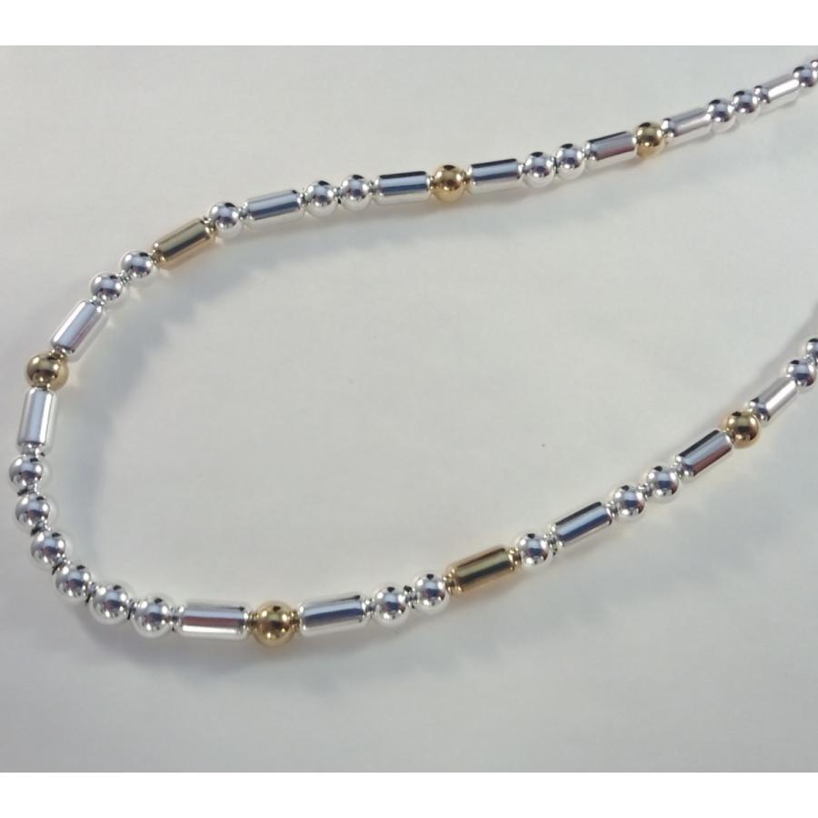 パイプビーズ 一連 シルバー ネックレス Lサイズ 50cm : K2 オンライン