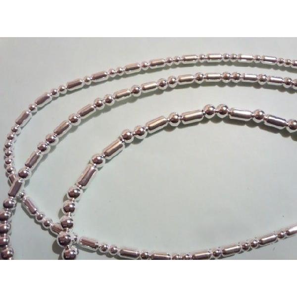 パイプビーズ 一連 シルバー ネックレス Lサイズ 50cm : K2 オンライン