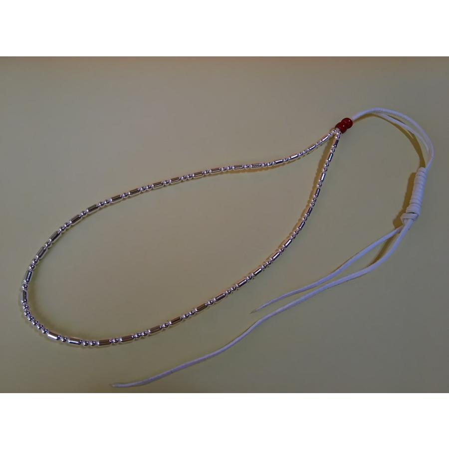 オンラインネットワーク パイプビーズ　一連　シルバー　ネックレス　Sサイズ　45cm