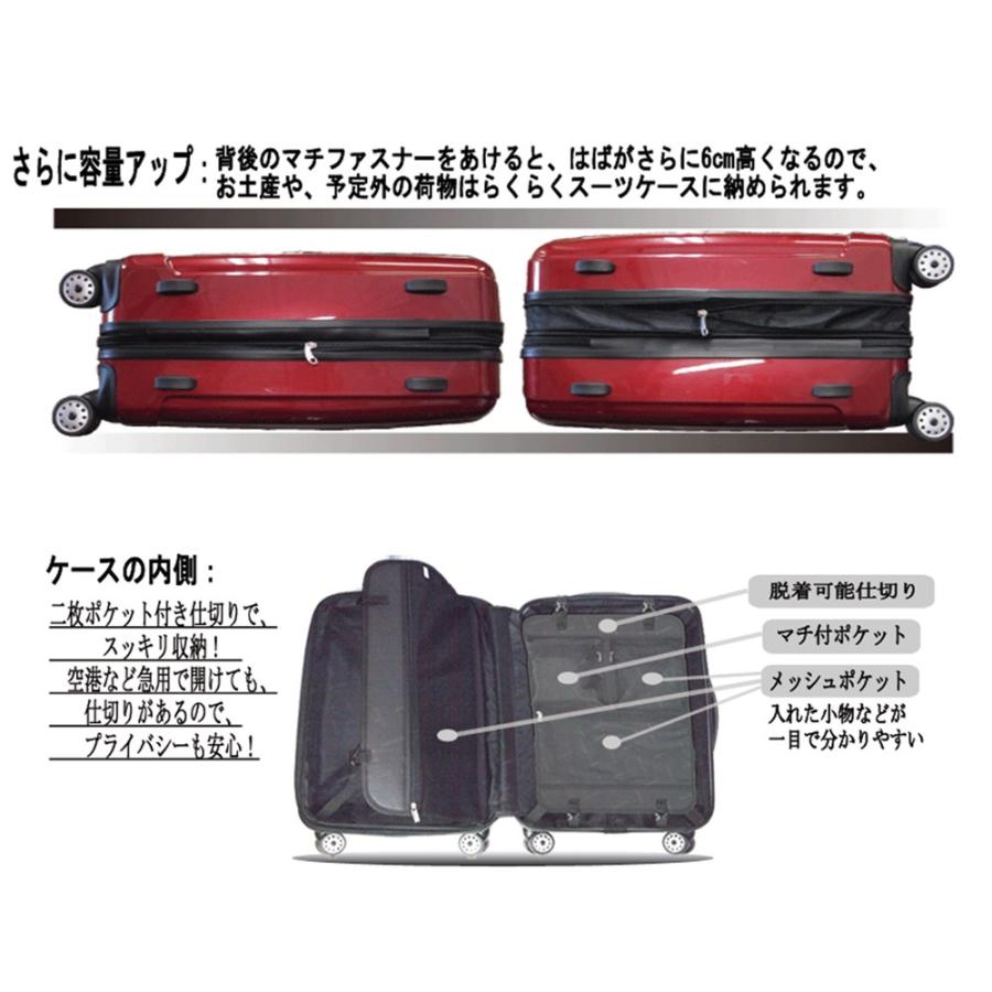 セール】 スーツケース 大型 軽量 TSAロック ファスナー式 キャリー