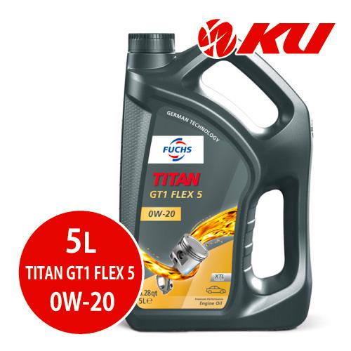 FUCHS（フックス） 日本正規品 FUCHS TITAN GT1 FLEX 5 SAE 0W20 5L ×1