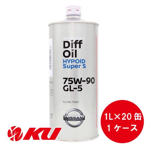 日産 純正 デフオイル ハイポイドスーパーS 75W-90 GL-5 1L×20缶 日産 純正 デフオイル ハイポイドスーパーS 75W-90 GL-5 1L×20缶