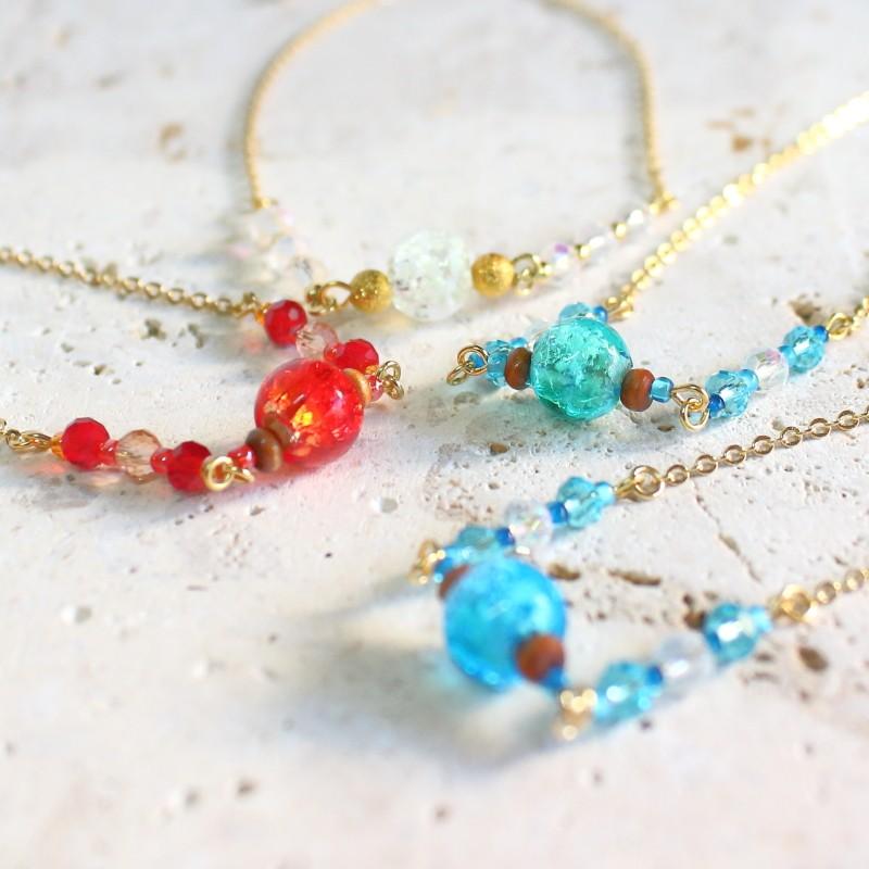 琉球ガラス 誕生日 プレゼント 女性 おしゃれ 蛍石 ホタル石 沖縄 お土産 ギフト アクセサリー アンクレット さざ波ガラスアンクレット Ago 002 琉球ガラス専門店kubagasaya 通販 Yahoo ショッピング