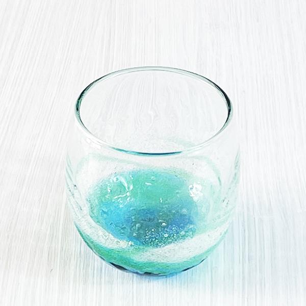 琉球ガラス グラス 冷茶グラス コップ カップ 沖縄 お土産 潮騒でこぼこタルグラス｜kubagasaya｜03