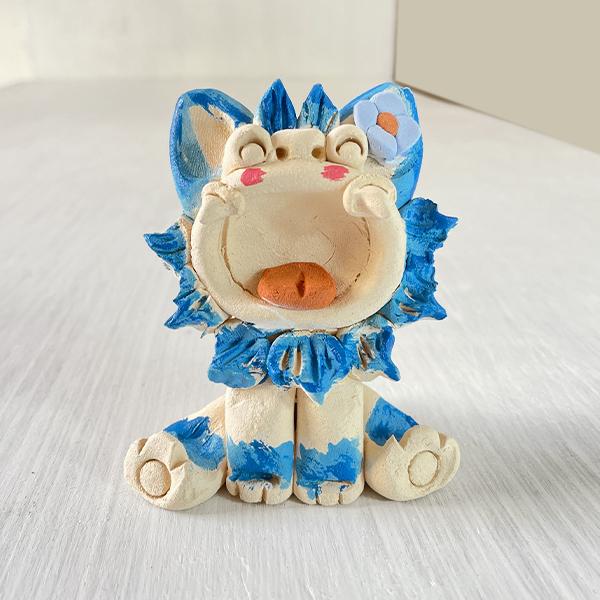 沖縄 お土産 シーサー 置物 ミニ 玄関 ペア 素焼き 琉球 工房花