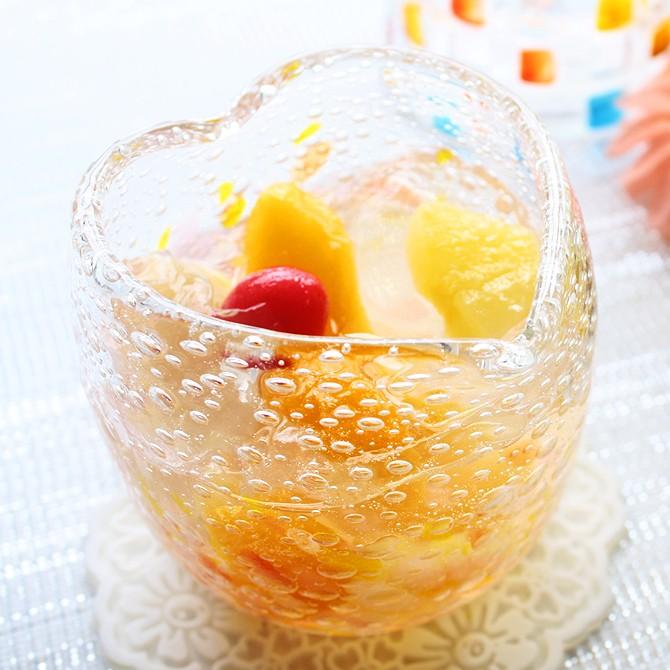グラス 冷茶グラス コップ カップ 琉球ガラス 気泡の海ハートグラス