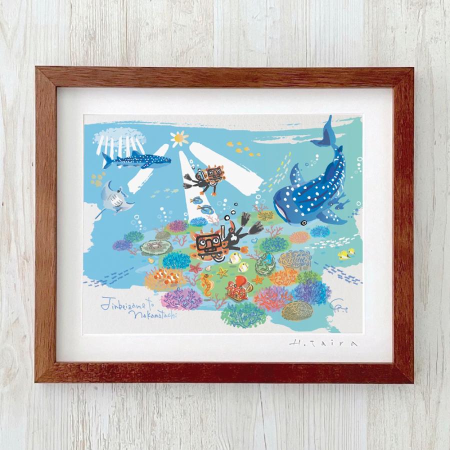 浄土ヶ浜　油彩画 装飾フレーム付き グラフィックアート 壁掛け おしゃれ 絵画 額付き 新築祝い 誕生日