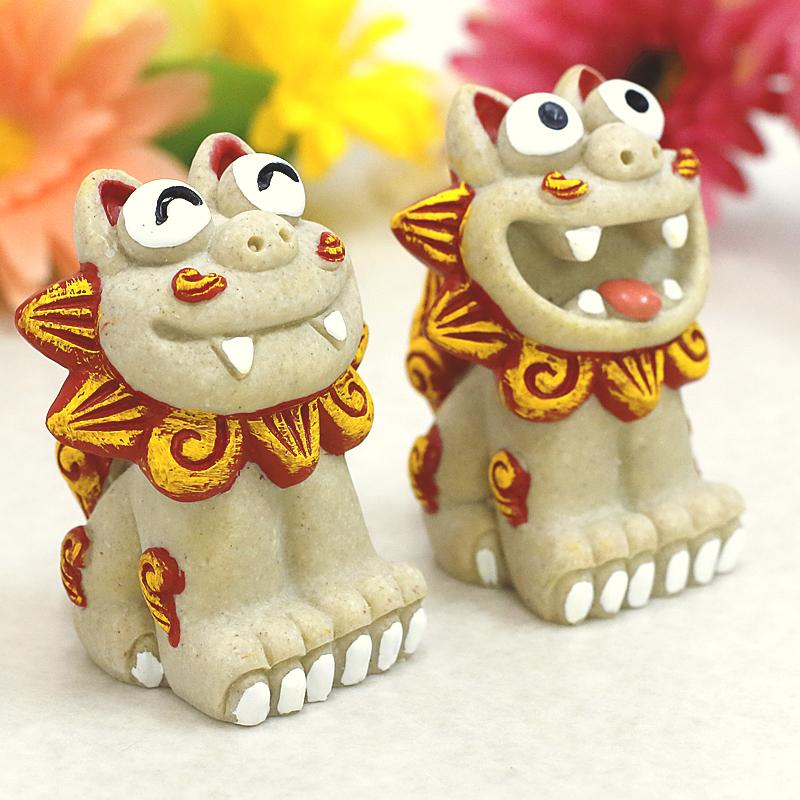 沖縄シーサー シーサー置物 がんじゅうシーサー ペアーシーサー 沖縄お土産 石