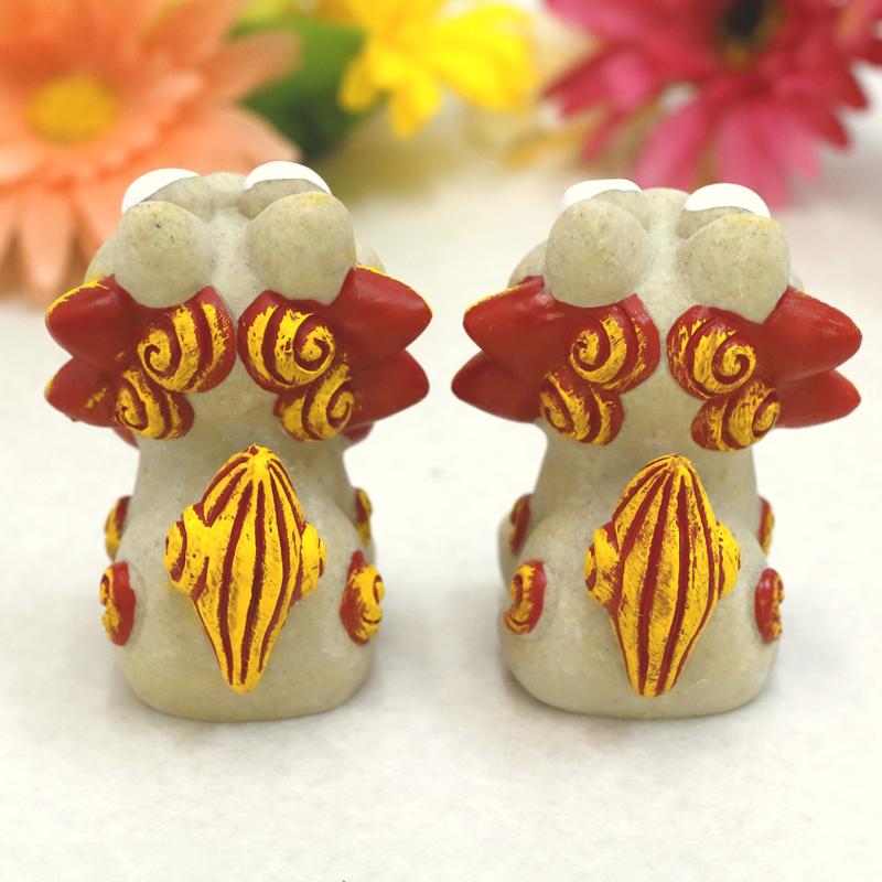 GK3 陶器 獅子舞 丸谷焼 置物 シーサー 守り神 沖縄 お土産 ギフト