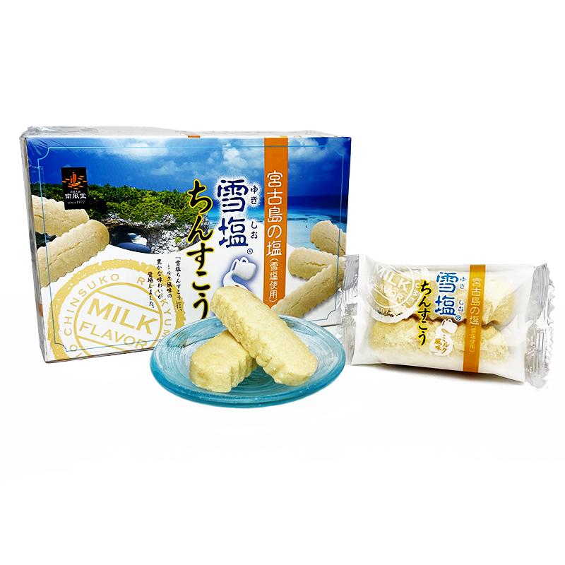 ちんすこう 宮古島の塩 沖縄 お土産 雪塩ちんすこう ミルク風味 大 24袋入｜kubagasaya