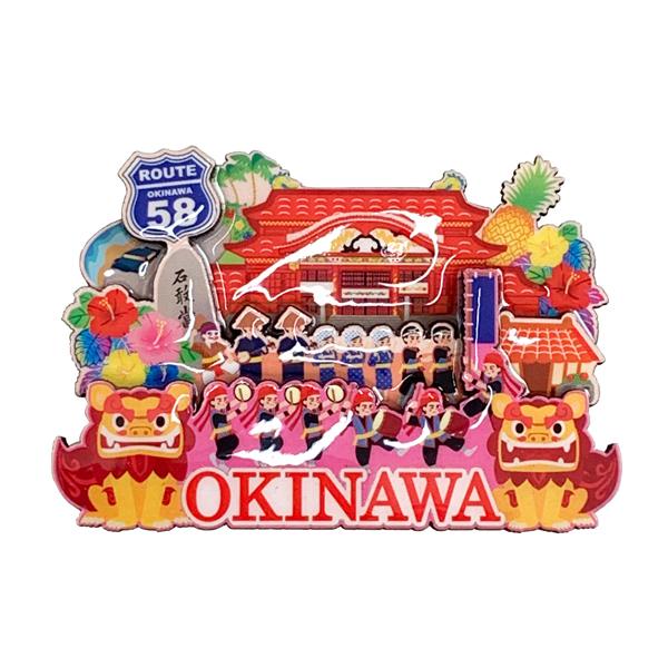 雑貨 沖縄 お土産 マグネット 冷蔵庫 かわいい 木製マグネット : 琉球 