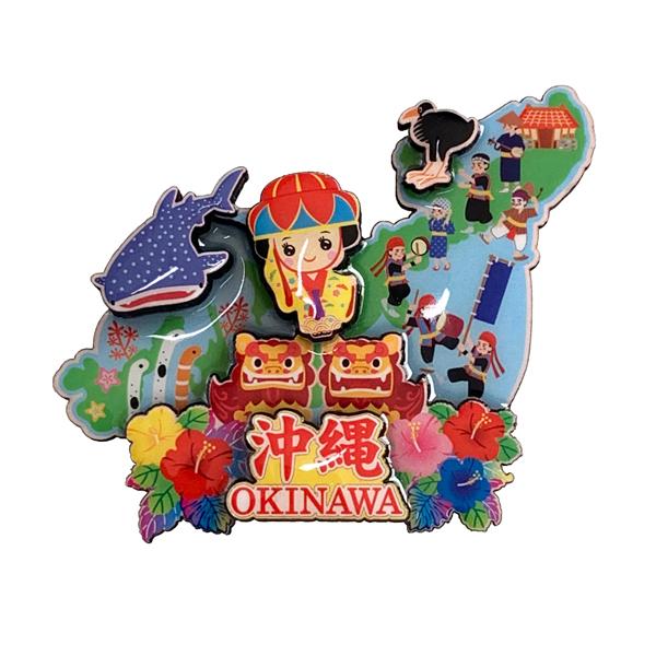 雑貨 沖縄 お土産 マグネット 冷蔵庫 かわいい 木製マグネット : 琉球 