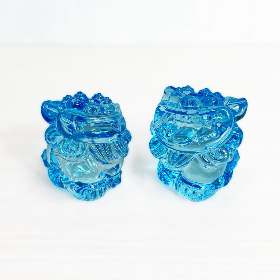 シーサー　置き物　ガラス　新品・未使用【匿名配送】 シーサー 置物 ミニ 玄関 沖縄 お土産 綺麗 透明 沖縄限定 海のかけら