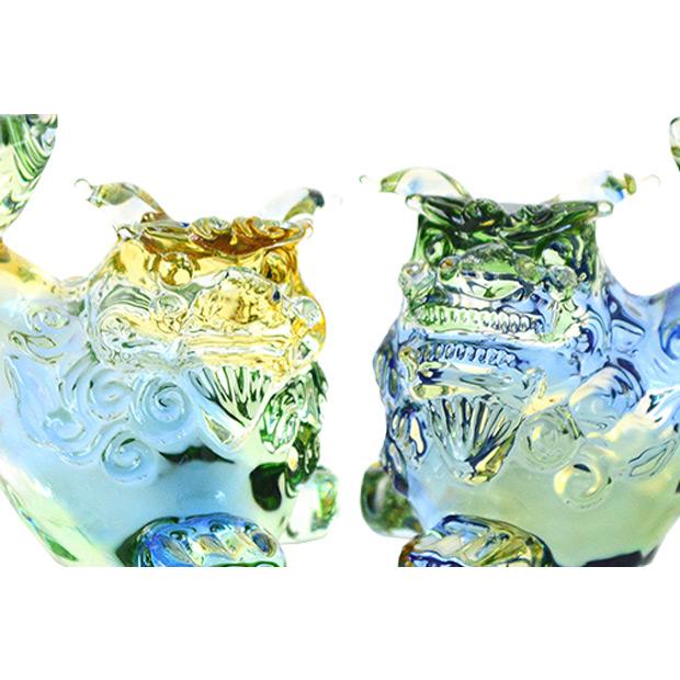 シーサー　置き物　ガラス　新品・未使用【匿名配送】 kubagasaya_ryukyurian-001