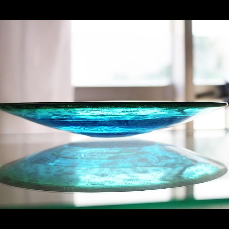 和食器 鉢 皿 ガラス おしゃれ 渦潮イラブチャー皿・大 : 琉球ガラス