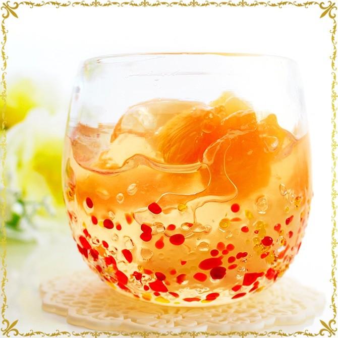 オレンジ 琉球ガラス グラス コップ 沖縄 お土産 ギフト ロック 冷茶