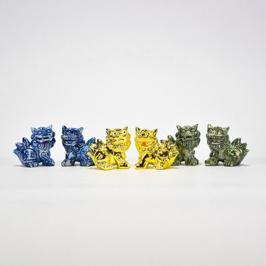 シーサー ミニシーサー 獅子 陶器風 ペア 置物 玄関 沖縄 琉球 守り神