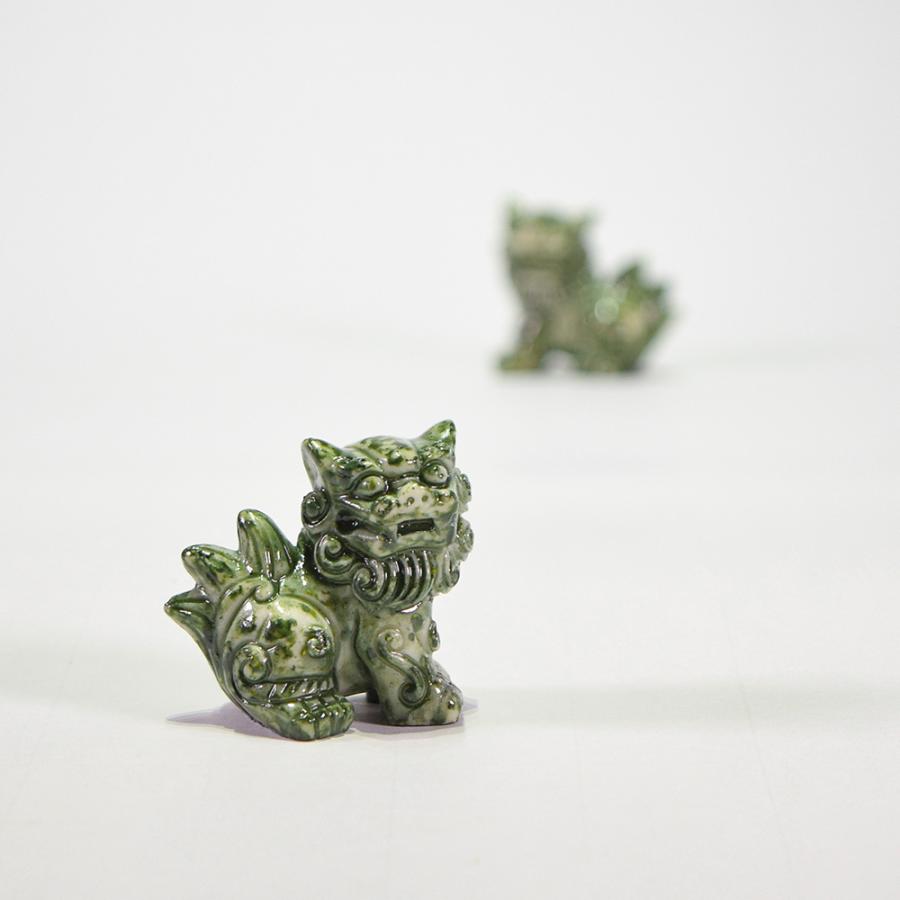 シーサー ミニシーサー 獅子 陶器風 ペア 置物 玄関 沖縄 琉球 守り神