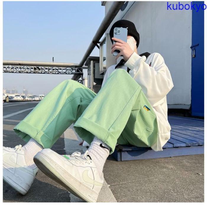 カラーチノパン 太い ゆったり パステルカラー ペールカラー ストレートパンツ 韓国 ファッション ワイドパンツ カジュアルパンツ メンズ ルーズフィット 春服 Pe 久保井 恭 通販 Yahoo ショッピング