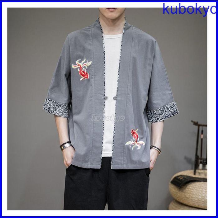 代引き人気 羽織 メンズ 夏服 カーディガン はおり 甚平風 涼しい メンズファッション 秋 夏 部屋着 大きいサイズ