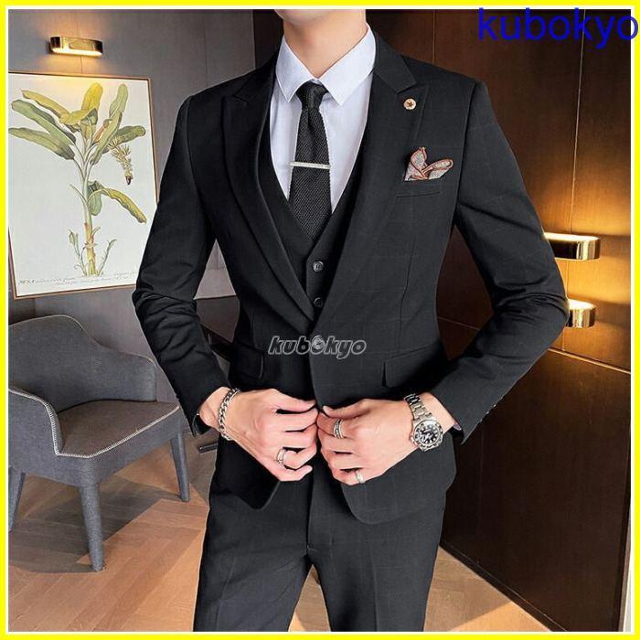 円 21年新作入荷 ビジネススーツ メンズ おしゃれスーツ 3ピーススーツ スト オールシーズン フォーマル スリムフィットスタイル セレモニースーツ 春夏秋冬 紳士 結婚式 舞台