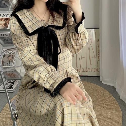 量産型 参戦服 お嬢様 韓国 ゆめかわいい やみかわいい 原宿系 地雷系 ワンピース ガーリー オルチャン チェック柄 フリル 春 秋 冬 長袖 ロング丈 おしゃれ 可 Pde56 久保井 恭 通販 Yahoo ショッピング