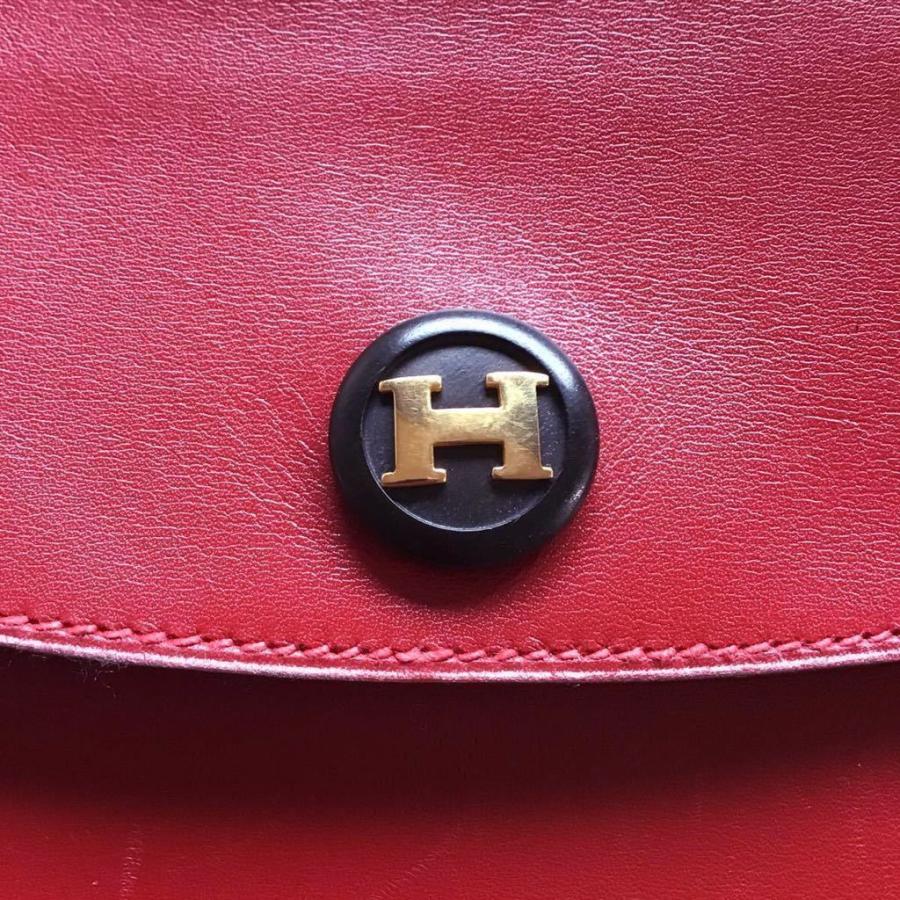 現金特価 Hermes エルメス バッグ クラッチバッグ ポシェット ポーチ リオ W 刻印 レッド ボックスカーフ 最も優遇 Io Eklas Id