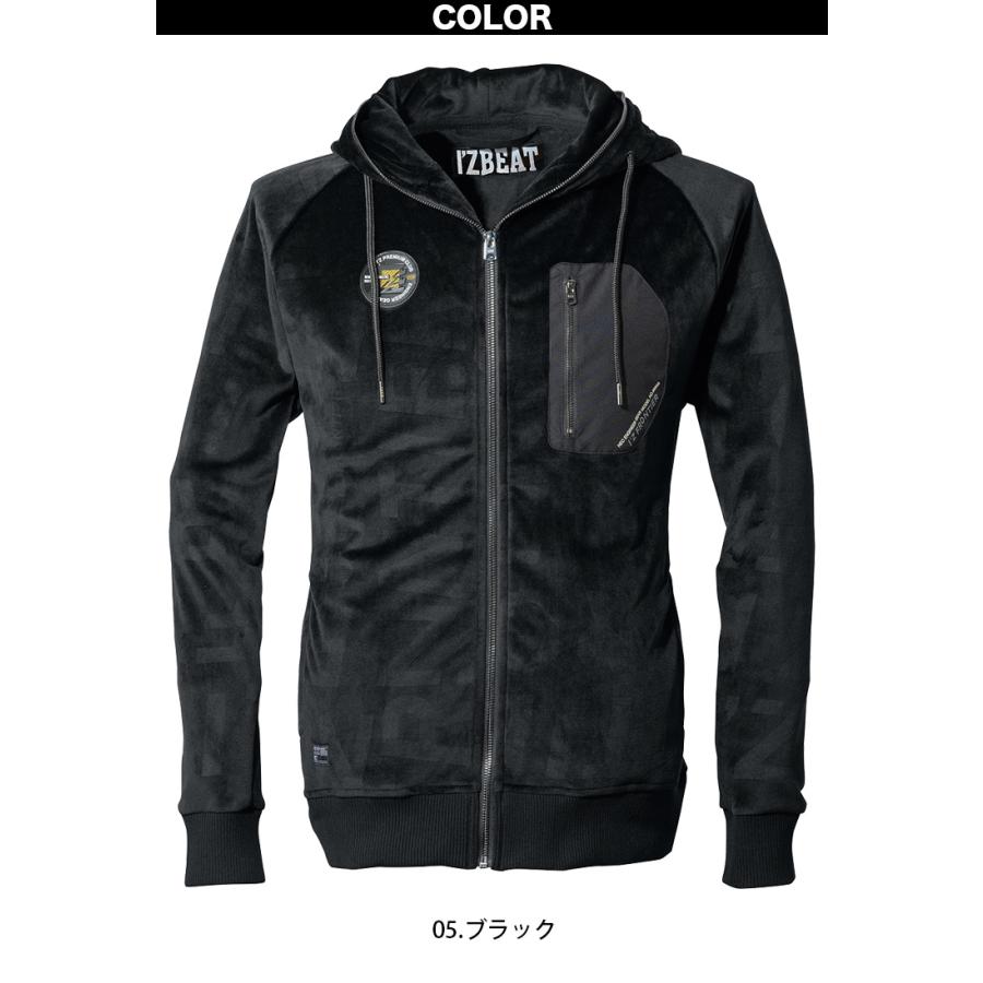 I'Z FRONTIER アイズフロンティア ストレッチベロアフーディッド