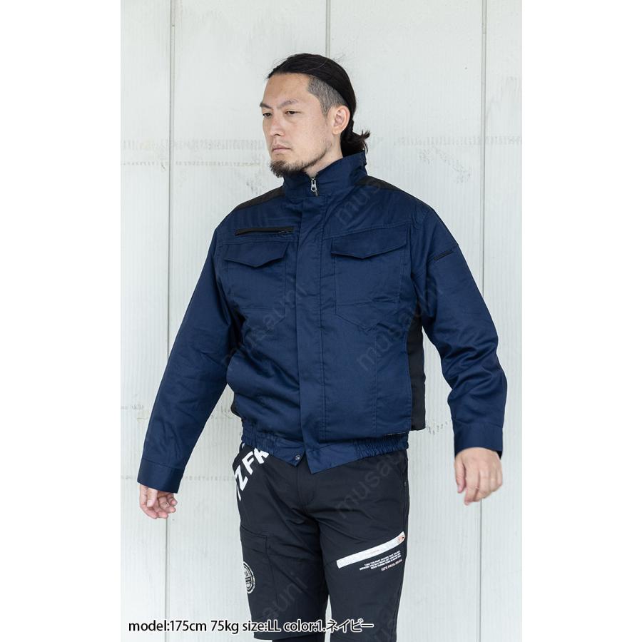c*a様 HOOH　V4252　1.ネイビー　L 難燃　長袖ブルゾン新品3枚セッ HOOH（鳳皇） 村上被服 快適ウェア 難燃ミドルファン長袖ブルゾン