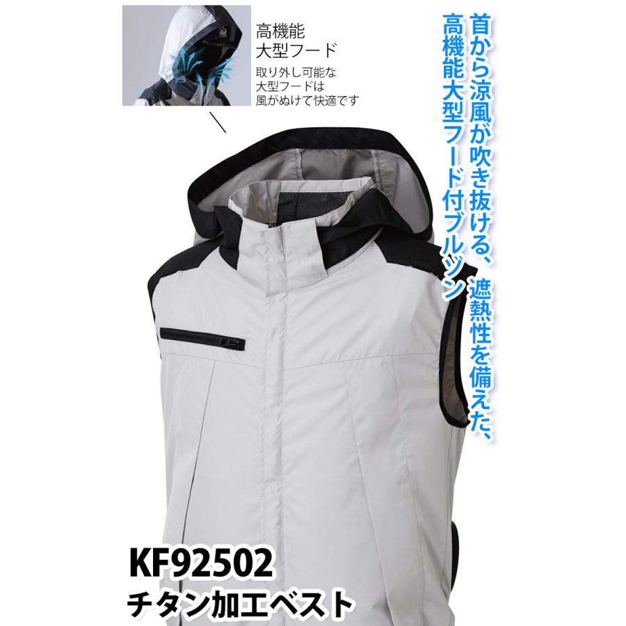 空調風神服 2025年新商品 チタン加工ベスト KF92502 日本製24V