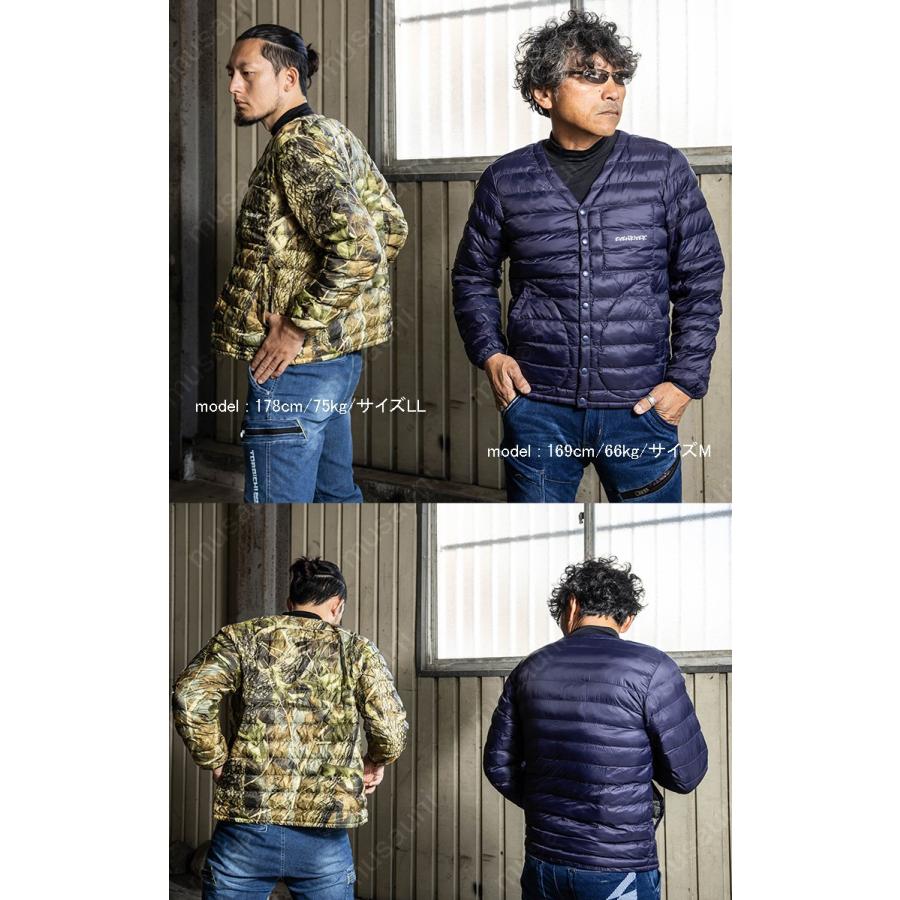 EVEN RIVER(イーブンリバー) ファイバーダウンジャケット 秋冬用 カモフラグレー R127 45 L EVENRIVER イーブンリバー 防寒作業服 防寒着 ファイバーダウン