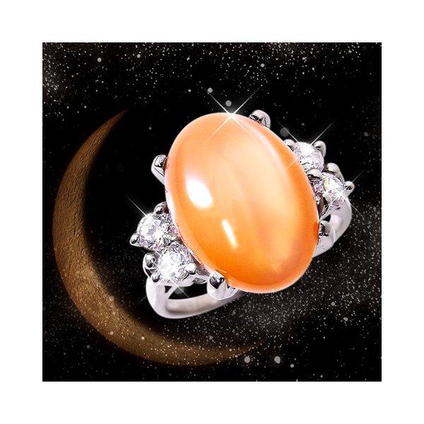 オレンジムーンストーンリング 15号