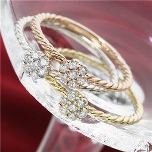 ホワイトゴールドK14ダイヤモンドリング K14ホワイトゴールド ダイヤリング 指輪 11号 : 龍口農園