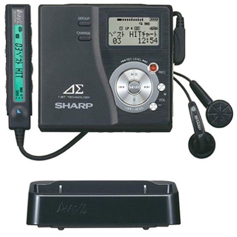 シャープ ポータブルMDレコーダー ブラック アウヴィ MD-DR77-B