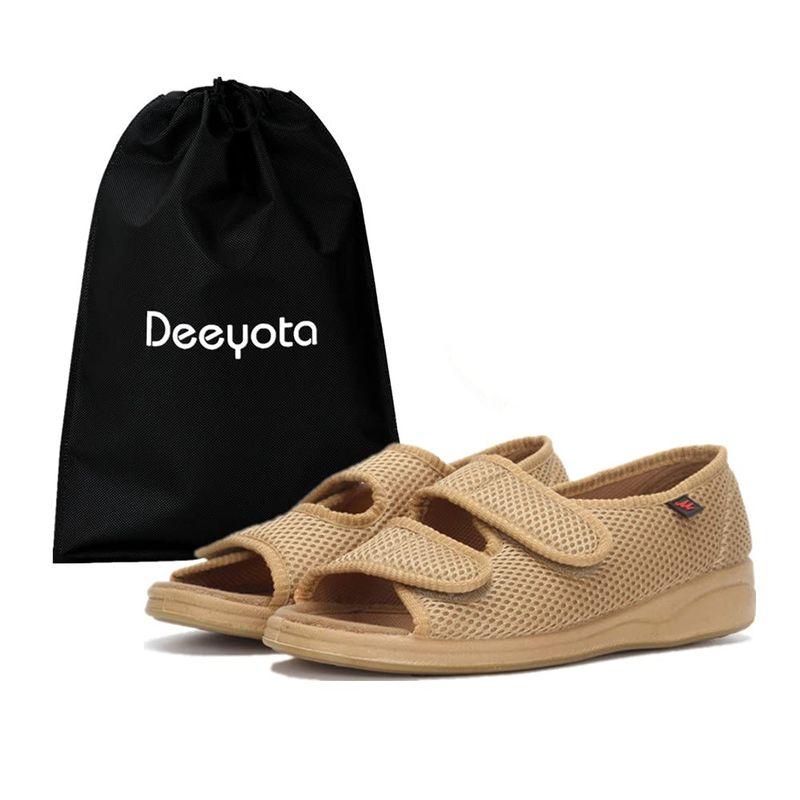 DEEYOTA 介護シューズ スニーカー シニア シューズ 老人靴 フルオープンタイプ サンダル 高齢者用 調節可能 幅広 リハビリ 介護用