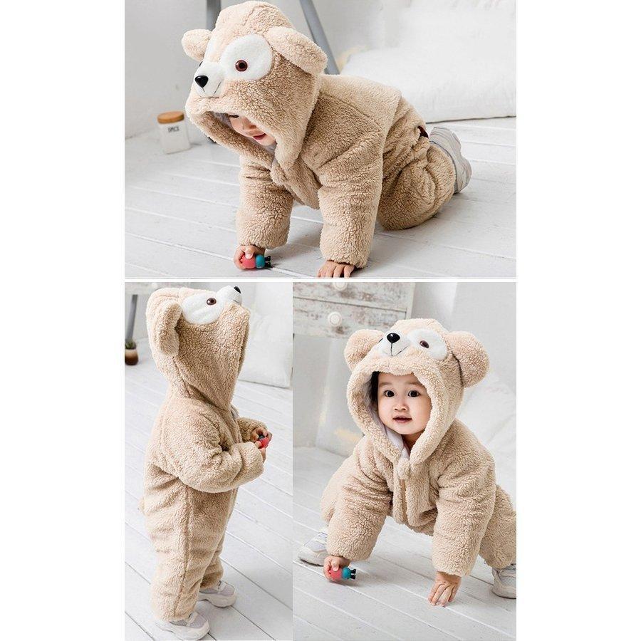 超歓迎 ダッフィー着ぐるみ赤ちゃんベビー服ロンパースオールインワンカバーオール熊出産祝い防寒着フードキッズ新生児服子供用お出掛け厚手 Trademarketingforce Com Br