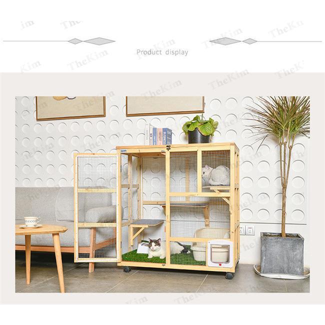 品質の良い商品 猫 ケージ キャットケージ ３段 木製フレーム 猫ゲージ キャットハウス 頑丈設計 大型 多頭飼い 留守番 保護 脱走防止 おしゃれ 組立簡単 折り畳み式 Www Apartea Fr
