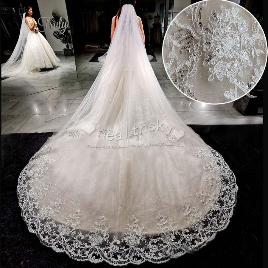ウエディングベール ロングベール 350cm 結婚式用ベールレトロ 花嫁様