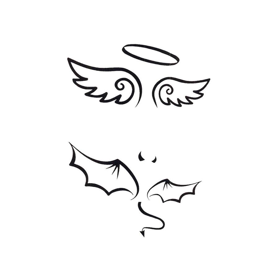 日本最大級 タトゥーシール 天使と悪魔 ワンポイント 34