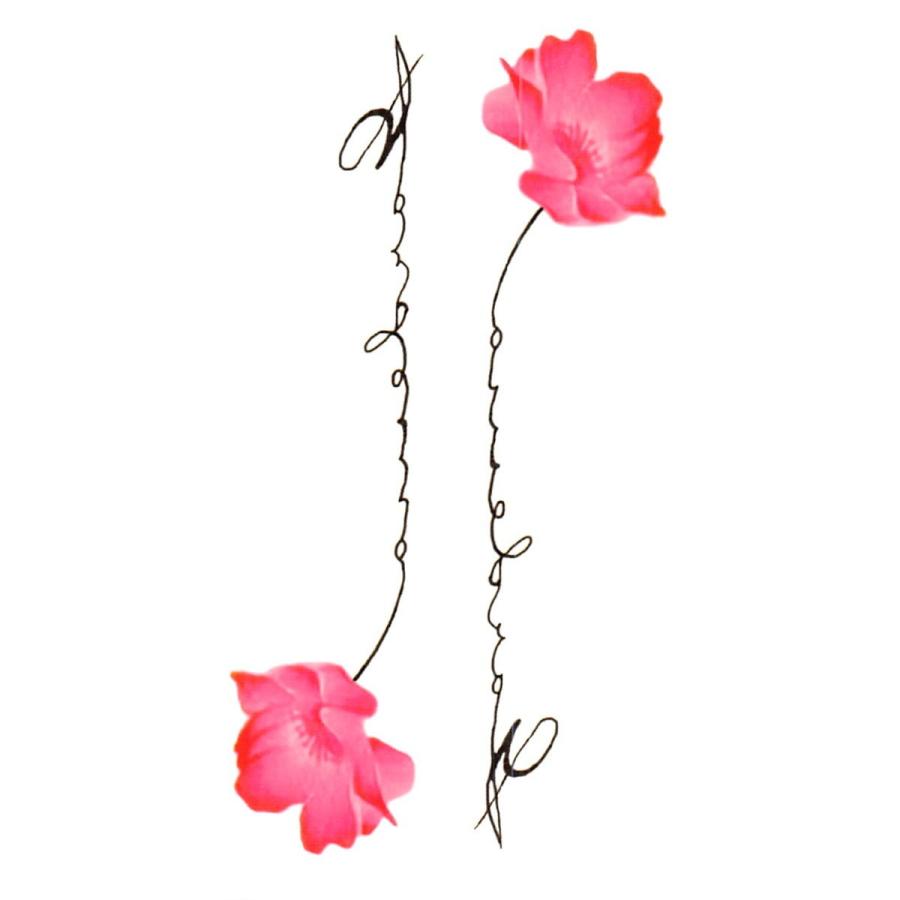 タトゥーシール 水彩画風 花 ワンポイント 127 21人気の