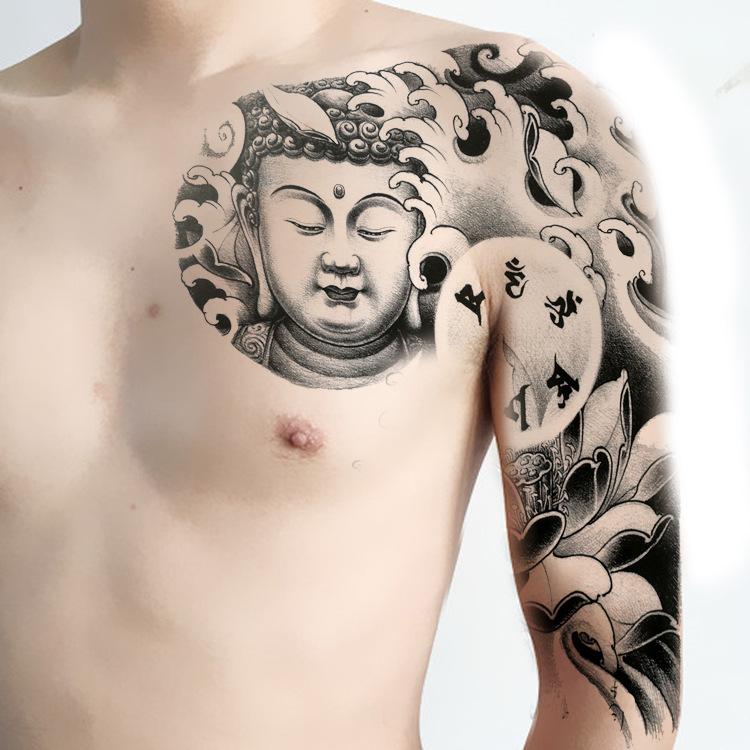 タトゥーシール 和柄 腕 菩薩 肩 半面 刺青 入墨 リアル 防水 TATTOO
