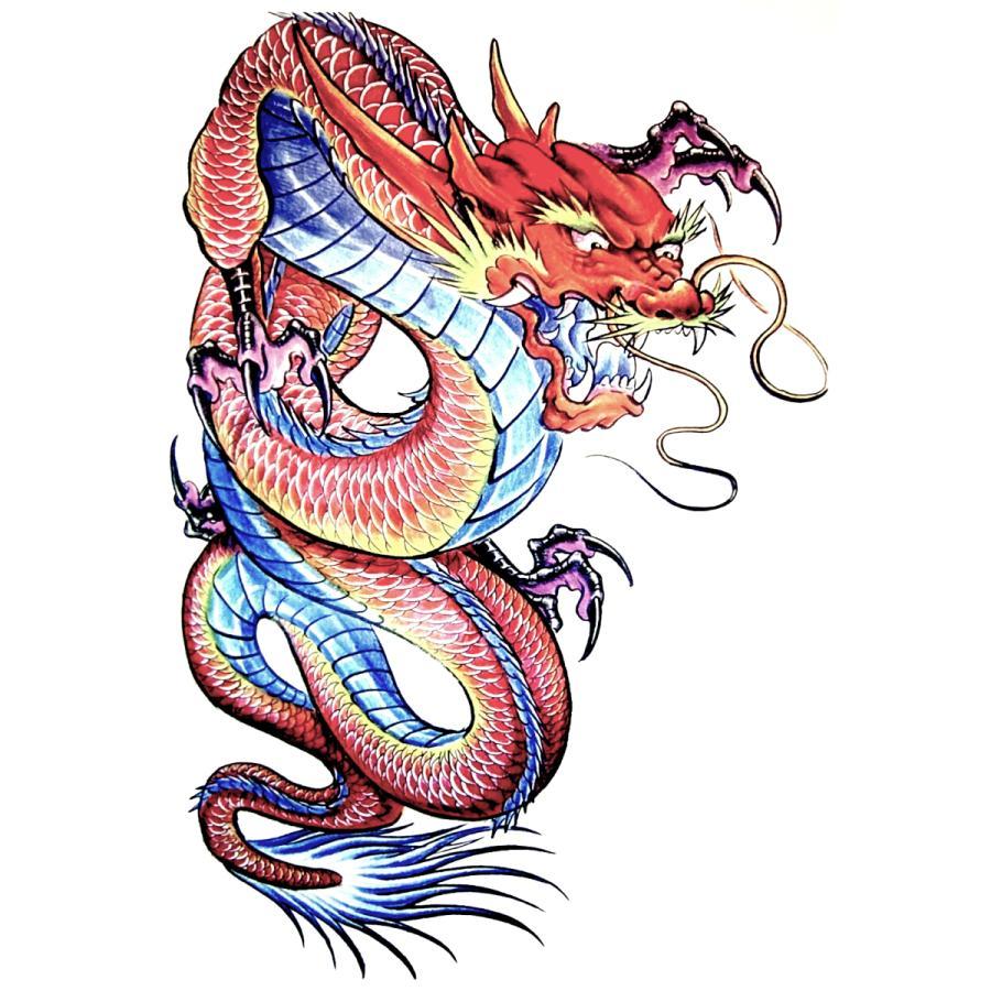 タトゥーシール 和柄 腕 龍 ドラゴン 肩 半面 刺青 入墨 リアル 防水
