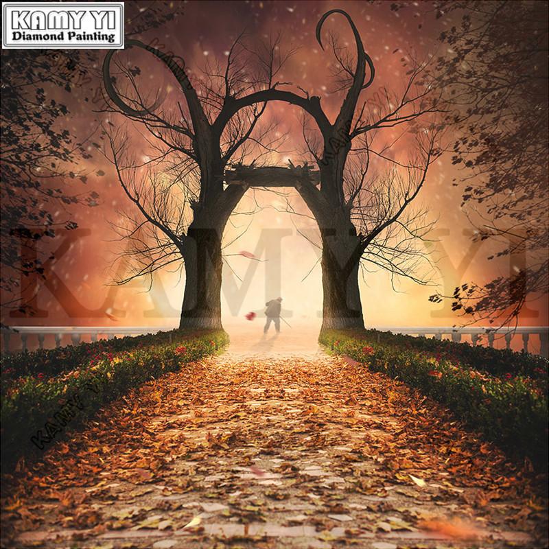 限定セール その他手芸 ハンドクラフト用品 ラインストーンペインティング ホームインテリア Diy ダイヤモンドペインティング スクエア ラウンド 秋風景 クロスステッチパターン ダイヤモンド 最前線の Applefaces Co