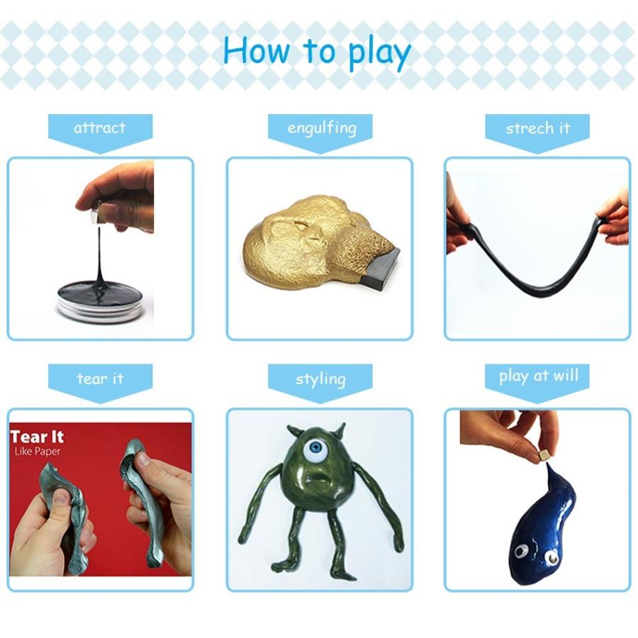 スライム マグネティック マグネット 引出物 磁気 安全 ホウ砂 なし 3d ふわふわ クレイ クラフト フォーム 抗 教育 子供 おもちゃ ソフト Diy