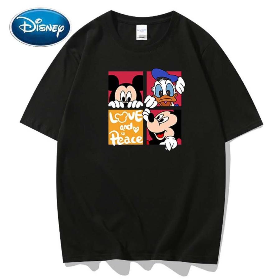 安価 ミッキーマウス ディズニー レディース衣服 トップス Tシャツ Tシャツ ドナルドダック 10色 トップス 半袖 Tシャツ 男性 女性 ユニセックス カップル プリント ラブレター Tシャツ カットソー Amiro Pl