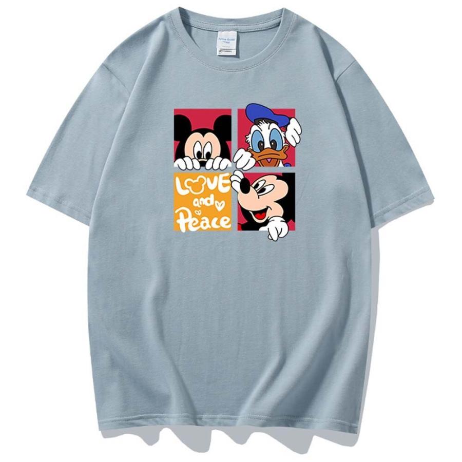 安価 ミッキーマウス ディズニー レディース衣服 トップス Tシャツ Tシャツ ドナルドダック 10色 トップス 半袖 Tシャツ 男性 女性 ユニセックス カップル プリント ラブレター Tシャツ カットソー Amiro Pl